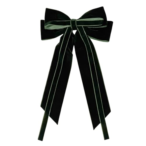 WANYI 1 Stück Samt Schleifen Haarschleife Haarschleifen Mädchen Doppellagig Schleife Haarspange mit Clips und Langer Schwanz Haarschmuck 14 x 25cm für Frauen Mädche von WANYI
