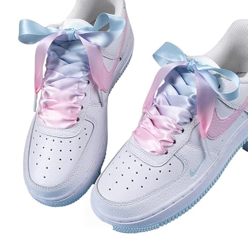 WANYI 2 Paar Schnürsenkel Flach 2cm Breit Bunt Flat Shoe Laces Gradient Sneaker Schuhbänder Ersatz Schnürsenkel für Kinder Erwachsene Schuhe Sportschuhe von WANYI