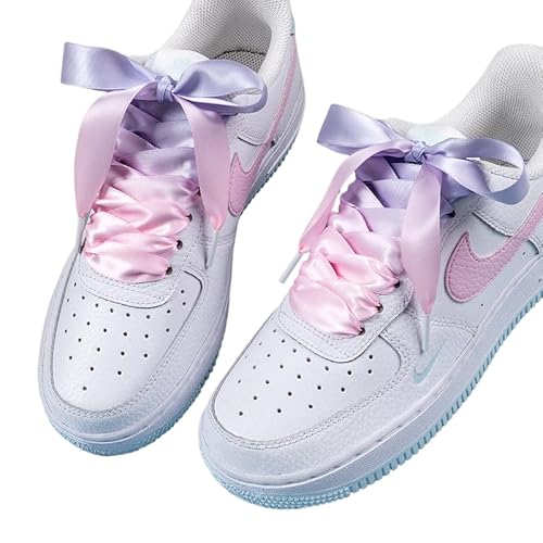 WANYI 2 Paar Schnürsenkel Flach 2cm Breit Bunt Flat Shoe Laces Gradient Sneaker Schuhbänder Ersatz Schnürsenkel für Kinder Erwachsene Schuhe Sportschuhe von WANYI