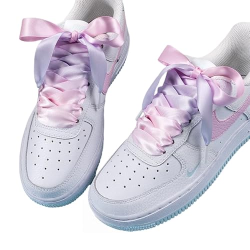 WANYI 2 Paar Schnürsenkel Flach 2cm Breit Bunt Flat Shoe Laces Gradient Sneaker Schuhbänder Ersatz Schnürsenkel für Kinder Erwachsene Schuhe Sportschuhe von WANYI