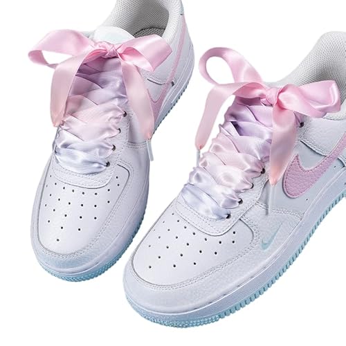 WANYI 2 Paar Schnürsenkel Flach 2cm Breit Bunt Flat Shoe Laces Gradient Sneaker Schuhbänder Ersatz Schnürsenkel für Kinder Erwachsene Schuhe Sportschuhe von WANYI