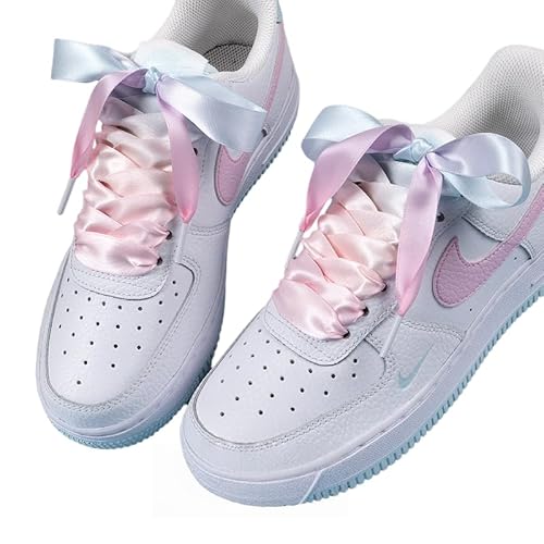 WANYI 2 Paar Schnürsenkel Flach 2cm Breit Bunt Flat Shoe Laces Gradient Sneaker Schuhbänder Ersatz Schnürsenkel für Kinder Erwachsene Schuhe Sportschuhe von WANYI