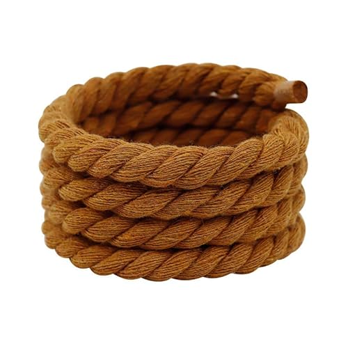 WANYI 2 Paar Schnürsenkel Rund 8mm Breit Geflochtene Schuhbänder Dick Seil Shoe Laces Sneaker Schnürsenkel Dicke Rope Laces für Erwachsene Kinder Schuhe Sportschuhe Freizeitschuhe(Braun) von WANYI