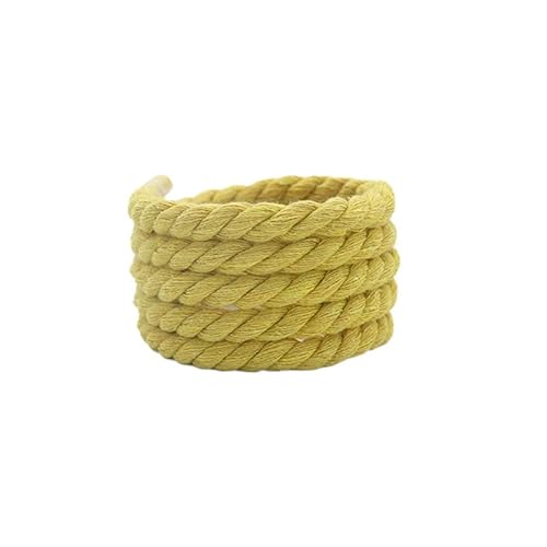 WANYI 2 Paar Schnürsenkel Rund 8mm Breit Geflochtene Schuhbänder Dick Seil Shoe Laces Sneaker Schnürsenkel Dicke Rope Laces für Erwachsene Kinder Schuhe Sportschuhe Freizeitschuhe(Gelb) von WANYI