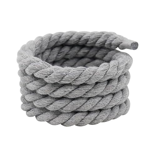 WANYI 2 Paar Schnürsenkel Rund 8mm Breit Geflochtene Schuhbänder Dick Seil Shoe Laces Sneaker Schnürsenkel Dicke Rope Laces für Erwachsene Kinder Schuhe Sportschuhe Freizeitschuhe(Grau) von WANYI