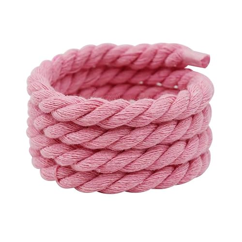 WANYI 2 Paar Schnürsenkel Rund 8mm Breit Geflochtene Schuhbänder Dick Seil Shoe Laces Sneaker Schnürsenkel Dicke Rope Laces für Erwachsene Kinder Schuhe Sportschuhe Freizeitschuhe(Rosa) von WANYI