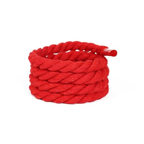WANYI 2 Paar Schnürsenkel Rund 8mm Breit Geflochtene Schuhbänder Dick Seil Shoe Laces Sneaker Schnürsenkel Dicke Rope Laces für Erwachsene Kinder Schuhe Sportschuhe Freizeitschuhe(Rot) von WANYI