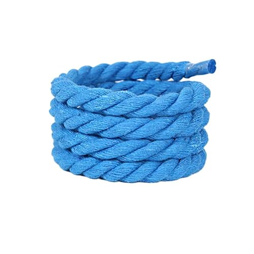 WANYI 2 Paar Schnürsenkel Rund 8mm Breit Geflochtene Schuhbänder Dick Seil Shoe Laces Sneaker Schnürsenkel Dicke Rope Laces für Erwachsene Kinder Schuhe Sportschuhe Freizeitschuhe(Seeblau) von WANYI
