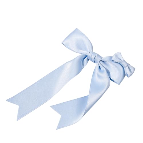 WANYI 2 Stück Haarschleife Haarschleifen Mädchen, Elegante Hair Clips Einfarbige Haarspange Schleife Haaraccessoires mit Quasten für Damen Mode Frisuren(Blau) von WANYI