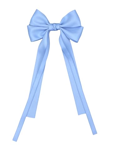 WANYI 2 Stück Haarspange Schleife Haarschleife Haarschleifen Mädchen Elegante Schleife Haare Französische Haarklammer Schleifen mit Langer Schwanz Haarschmuck für Mädchen Damen（Blau） von WANYI