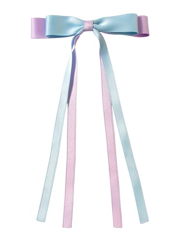 WANYI 2 Stück Haarspangen mit Schleife Damen Niedlich Haarschleifen Haarschleife Mädchen Elegante Schleife Haare mit Lange Bänder Haarschmuck für Frauen Mädchen(Hellblau) von WANYI