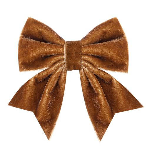 WANYI 2 Stück Schleifen Haarspangen 8,9×10cm Haarschleife Haarschleifen Mädchen Samt Schleife Haare Niedlich Schleife Haare Clips für Mädchen Kinder(Braun) von WANYI