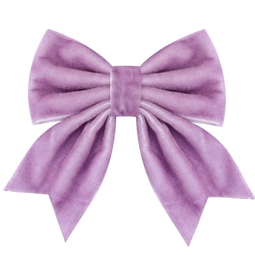 WANYI 2 Stück Schleifen Haarspangen 8,9×10cm Haarschleife Haarschleifen Mädchen Samt Schleife Haare Niedlich Schleife Haare Clips für Mädchen Kinder(Lila) von WANYI