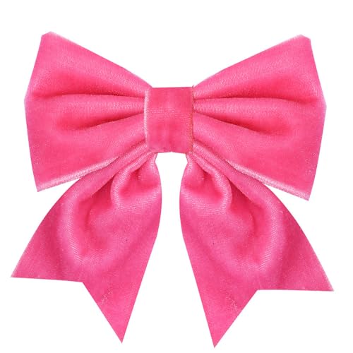 WANYI 2 Stück Schleifen Haarspangen 8,9×10cm Haarschleife Haarschleifen Mädchen Samt Schleife Haare Niedlich Schleife Haare Clips für Mädchen Kinder(Rosa) von WANYI