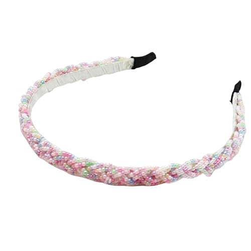 WANYI 3 Stück Haarreifen Damen Haarreif Geflochten Stirnband mit Perlen Mode Stirnbänder Trachten Haarreif Süß Haarband Haarschmuck für Damen und Mädchen（Bunt） von WANYI