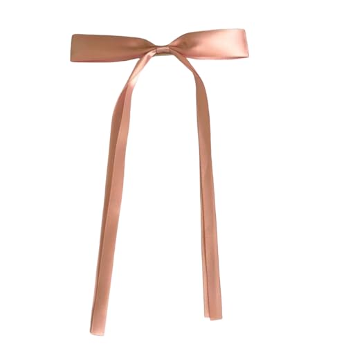 WANYI 5 Stück Haarschleife Haarschleifen Mädchen, Elegante Schleife Haare, Haarklammer Haarspange Schleife mit Langen Schwanz Haarschmuck für Damen Mode Frisuren(Rosa 02) von WANYI