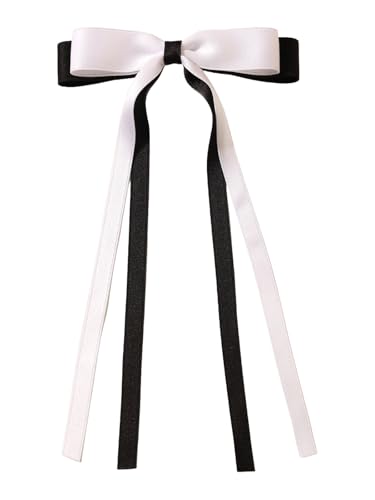 WANYI 5 Stück Haarspangen mit Schleife Damen Niedlich Haarschleifen Haarschleife Mädchen Elegante Schleife Haare mit Lange Bänder Haarschmuck für Frauen Mädchen(Weiß) von WANYI