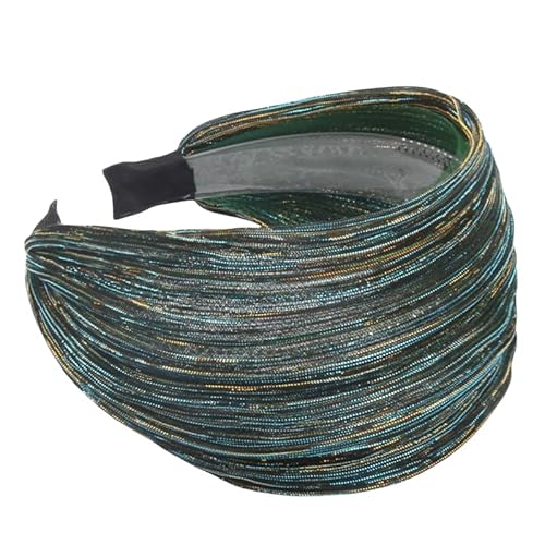 WANYI Breiter Haarreif Glitzernde Haarreifen Damen Stirnband Trachten Haarreif Polyester Haarbänder Haarschmuck für Mädchen Damen(Blau) von WANYI