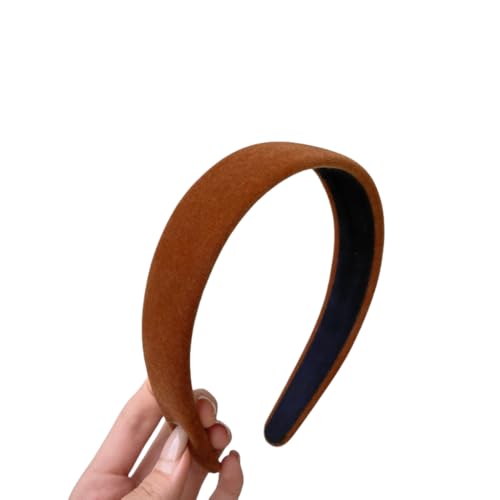 WANYI Haarreif Samt Stirnbänder Solides Haarband Headband Haarbänder Breiter Haarreifen Damen Elegant Mode Haarschmuck für Damen und Mädchen(Curry) von WANYI