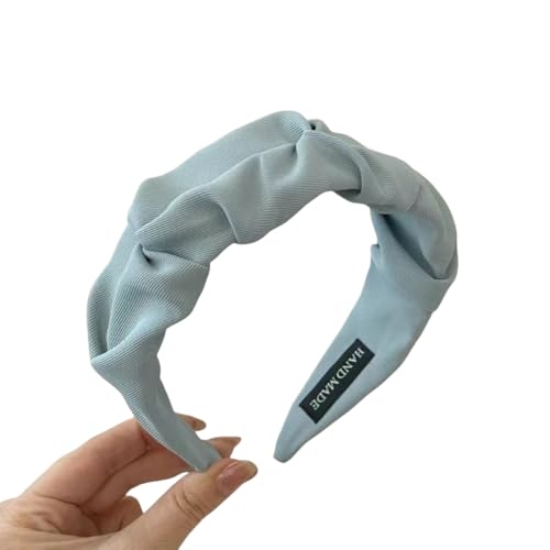 WANYI Haarreifen Damen Breit Haarreif Rüschen Headband Haarbänder Haarband Einfarbige Vintage Stirnbänder Haarbänder Zubehör für Mädchen Damen(Grün) von WANYI
