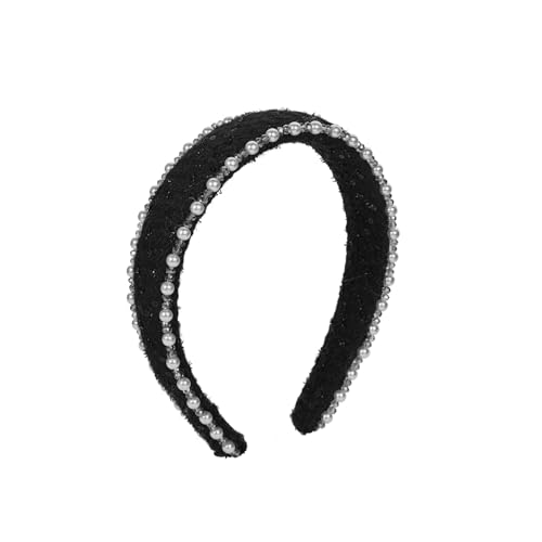 WANYI Haarreifen Damen Elegant Haarreif Perlen Stirnbänder Breit Haarreif Dirndl Stirnband Haarband Modelle Perlen Haarschmuck für Damen Mädchen von WANYI