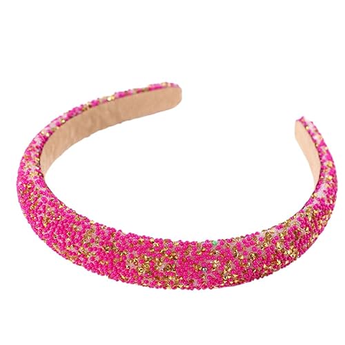 WANYI Haarreifen Damen Glitzer Strass Haarreif Stirnband mit Perlen Haarreif Dirndl Mode Haarschmuck Haarband Bunt Stirnbänder für Damen Mädchen von WANYI