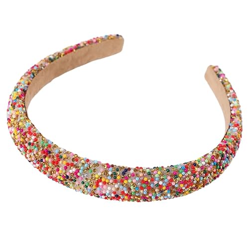 WANYI Haarreifen Damen Glitzer Strass Haarreif Stirnband mit Perlen Haarreif Dirndl Mode Haarschmuck Haarband Bunt Stirnbänder für Damen Mädchen von WANYI