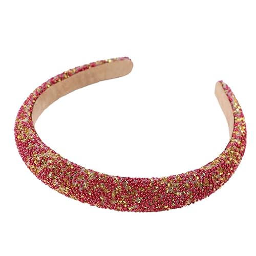 WANYI Haarreifen Damen Glitzer Strass Haarreif Stirnband mit Perlen Haarreif Dirndl Mode Haarschmuck Haarband Bunt Stirnbänder für Damen Mädchen von WANYI