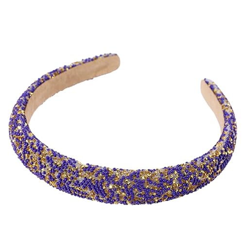 WANYI Haarreifen Damen Glitzer Strass Haarreif Stirnband mit Perlen Haarreif Dirndl Mode Haarschmuck Haarband Bunt Stirnbänder für Damen Mädchen von WANYI