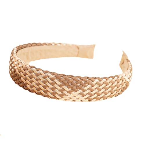 WANYI Haarreifen Damen Haarband Geflochten Haarreif 2,8cm Breite Stirnband Boho Haarbänder Modisch Stirnbänder Elastisches Haarschmuck für Mädchen Damen（Braun） von WANYI