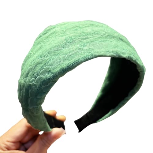 WANYI Haarreifen Damen Haarreif 8.5cm Breite Haarband Modisch Chiffon Stirnband Boho Breit Haarbänder Haarschmuck für Mädchen Damen Verabredungen Make-up（Grün） von WANYI