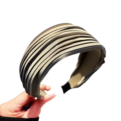 WANYI Haarreifen Damen Haarreif Breit Haarband Vintage Stirnbänder Anti-Rutsch Boho Haarbänder Haarschmuck für Mädchen Damen Make-up Yoga Sport（Khaki） von WANYI