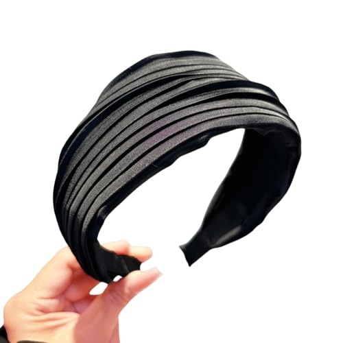 WANYI Haarreifen Damen Haarreif Breit Haarband Vintage Stirnbänder Anti-Rutsch Boho Haarbänder Haarschmuck für Mädchen Damen Make-up Yoga Sport（Schwarz） von WANYI