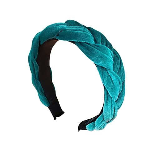 WANYI Haarreifen Damen Haarreif Breit Samt Haarband Modisch Geflochtene Stirnband Trachten Haarbänder für Mädchen Damen Make-up Reisen Haarschmuck（Blau 01） von WANYI