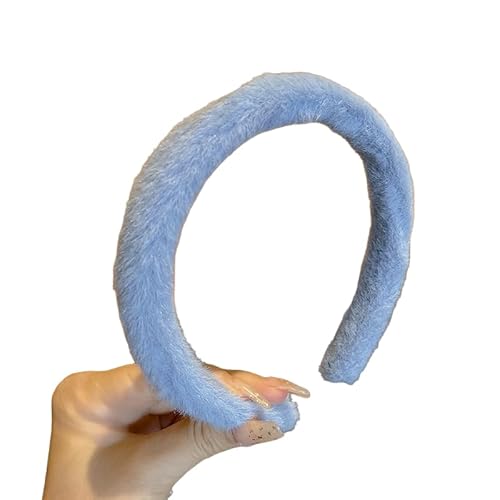 WANYI Haarreifen Haarreif Damen Plüsch Stirnband Haarreif Dirndl Mode Haarschmuck Niedlich Haarband Haarbänder Stirnbänder für Frauen Mädchen(Blau) von WANYI