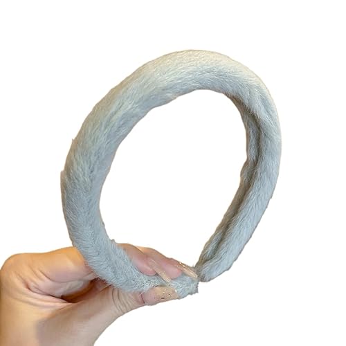 WANYI Haarreifen Haarreif Damen Plüsch Stirnband Haarreif Dirndl Mode Haarschmuck Niedlich Haarband Haarbänder Stirnbänder für Frauen Mädchen(Graues Bohnengrün) von WANYI