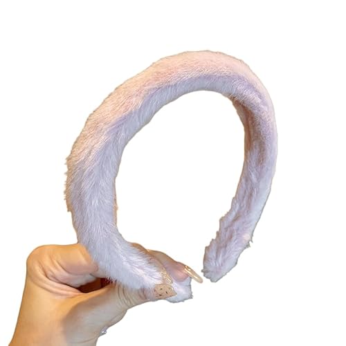 WANYI Haarreifen Haarreif Damen Plüsch Stirnband Haarreif Dirndl Mode Haarschmuck Niedlich Haarband Haarbänder Stirnbänder für Frauen Mädchen(Rosa 02) von WANYI