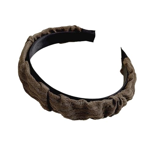 WANYI Haarreifen Haarreif Damen Satin Stirnband Trachten Haarreif Niedlich Haarband Haarbänder Mode Stirnbänder Dirndl Haarschmuck für Frauen und Mädchen(Braun) von WANYI