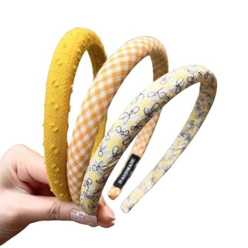WANYI Haarreifen Mädchen 3 Stück Stirnbänder Blumen Modische Stirnband Haarband Baumwolle Haarschmuck Haar Accessoires für Damen Mädchen Kinder(04) von WANYI