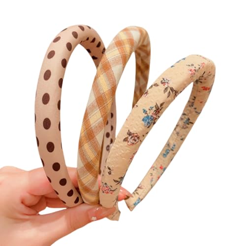 WANYI Haarreifen Mädchen 3 Stück Stirnbänder Blumen Modische Stirnband Haarband Baumwolle Haarschmuck Haar Accessoires für Damen Mädchen Kinder(05) von WANYI