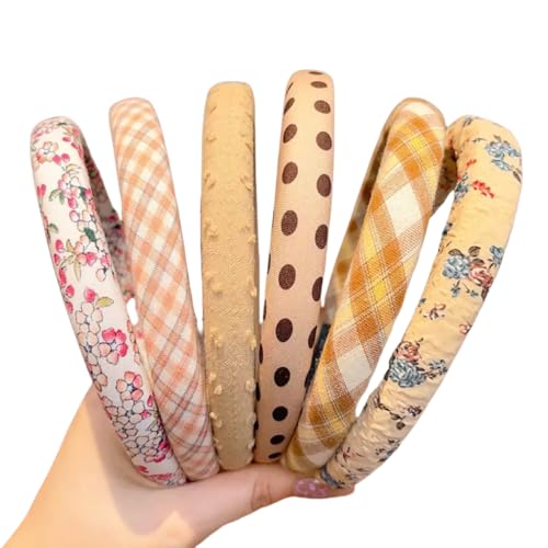 WANYI Haarreifen Mädchen 6 Stück Stirnbänder Blumen Modische Stirnband Haarband Baumwolle Haarschmuck Haar Accessoires für Damen Mädchen Kinder von WANYI