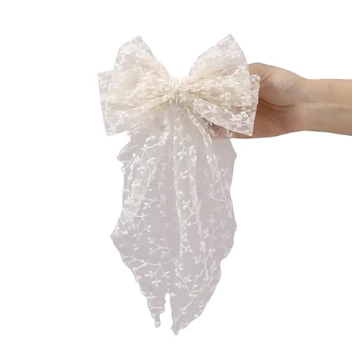 WANYI Haarschleife Damen Haarspange mit Schleife Haare Französisch Spitze Haarschleifen mit Muster Elegant Haarschmuck für Damen Mädchen Mode Frisuren von WANYI