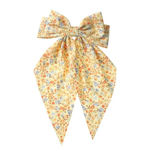 WANYI Haarschleife Haarschleifen Mädchen Elegante Haarspange mit Kleine Blumenmuster Clips Bohème-Stil Große Schleife Haarspangen für Damen Mode Frisuren 20x27CM(03) von WANYI