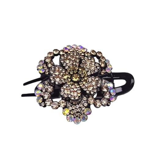 WANYI Haarspange Strass Elegante Haarspangen Damen Glitzer Blumen Haarklammer Mode Haarschmuck Exquisite Haarklammern für Frauen und Mädchen(Champagner) von WANYI