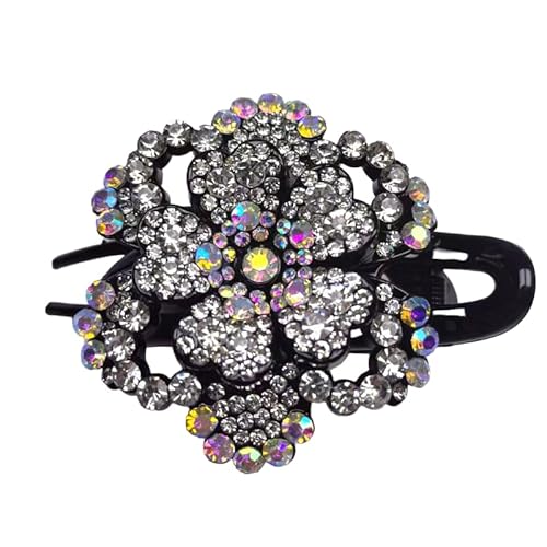 WANYI Haarspange Strass Elegante Haarspangen Damen Glitzer Blumen Haarklammer Mode Haarschmuck Exquisite Haarklammern für Frauen und Mädchen(Weiß) von WANYI