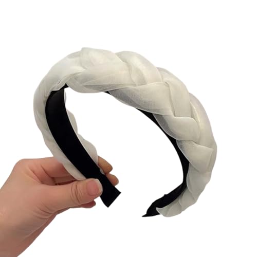 WANYI Organza Haarreifen Damen Geflochtener Haarreif Stirnbänder Boho Haarbänder Haarschmuck Haar-Accessoires für Mädchen Damen Party, Reisen von WANYI