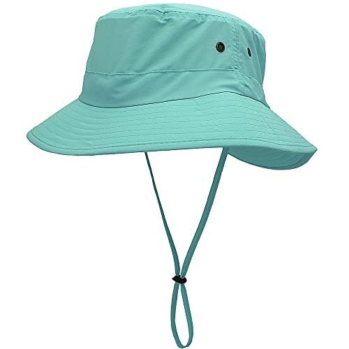 WANYIG Fischerhut Verlängerter Fishtail-Stil Dschungelhut Boonie Hat Sonnenhut UV Schutz Herren Damen Wanderhut SafariHut Faltbar Outdoor Wasserdicht Gartenhut Sonnenschutz Cap56-60CM (Hellblau) von WANYIG