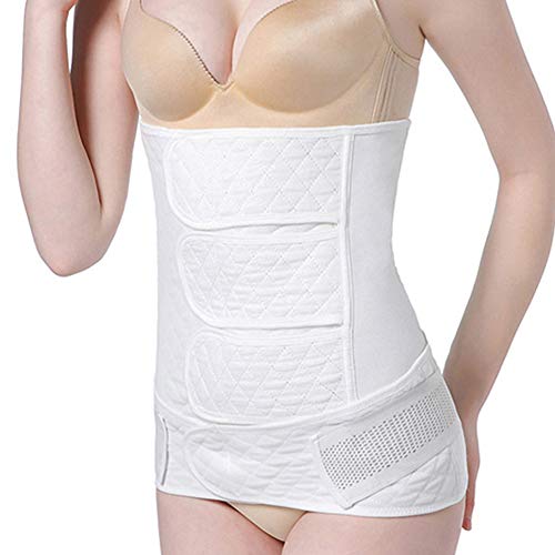 WANYIG Postpartum Belt Bauchband Nach Geburt Postpartum Gürtel Unterstützung Korsett Bauchweg Recovery Bauch Taille Schlankheits Trainer Band (Elfenbeinweiß, XL) von WANYIG