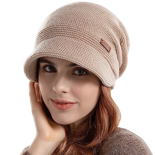 WANYIG Slouchy Beanie Mütze Winter Strickmützen Slouch Beanie Mütze Winter Hüte für Damen Herren Unisex mit Innenfutter Wolle(Khaki) von WANYIG