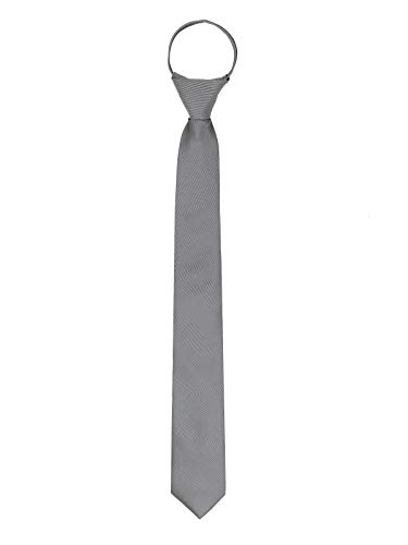 WANYING Herren 6cm Schmalen Krawatte Vorgebunden mit Reißverschluss Casual Business Länge 48cm - Dunkelgrau von WANYING